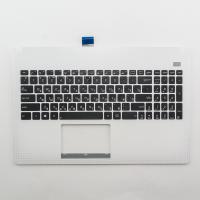 Клавиатура с топкейсом для ноутбука Asus X501 черная с белым топкейсом